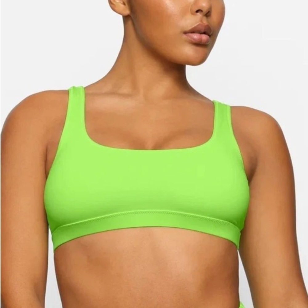 SKIMS Kim Kardashian Limited Edition Recycled Swim Tank Bikini Neon Green Top XS